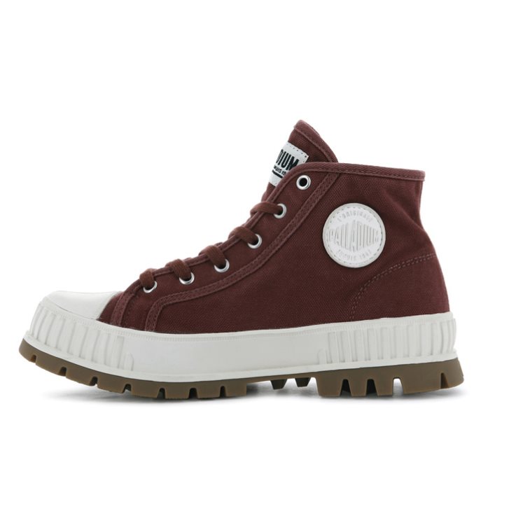 Baskets Palladium Pallashock Mid OG High Tops Femme Bordeaux | FR AKU691C